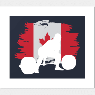 Canada Flag Deadlift - Powerlifting Posters and Art